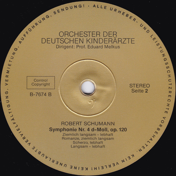 Cover zu Wolfgang Amadeus Mozart, Robert Schumann, Orchester Der Deutschen Kinderärzte , Leitung: Eduard Melkus - Krönungsmesse KV 317 / Symphonie Nr. 4 | 1987 | Vinyl, LP, Stereo | Classical