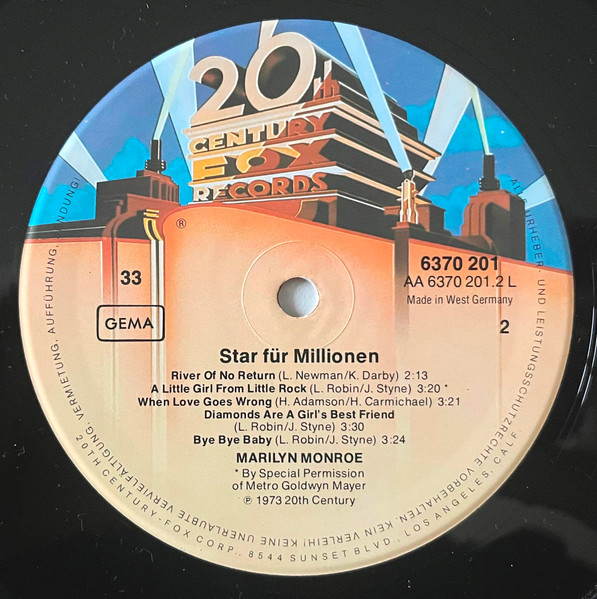 Cover zu Marilyn Monroe - Star Für Millionen | Vinyl, LP, Reissue, Compilation | Pop, Stage & Screen | Germany