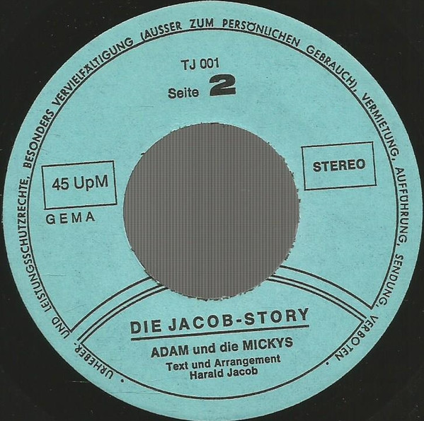 Cover zu Adam Und Die Micky's - Die Jacob-Story | 1972 | Vinyl, 45 RPM, 7