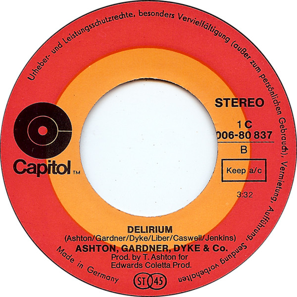 Cover zu Ashton, Gardner & Dyke - Can You Get It / Delirium | 1971 | Vinyl, Stereo, 45 RPM, 7