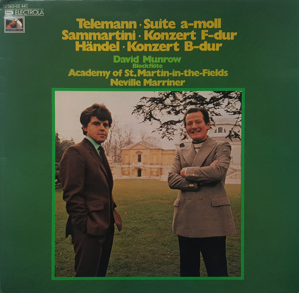 Bild Georg Philipp Telemann, Giuseppe Sammartini, Georg Friedrich Händel, Sir Neville Marriner, David Munrow, The Academy Of St. Martin-in-the-Fields – Suite A-Moll, Konzert F-Dur, Konzert B-Dur Schallplatten Ankauf