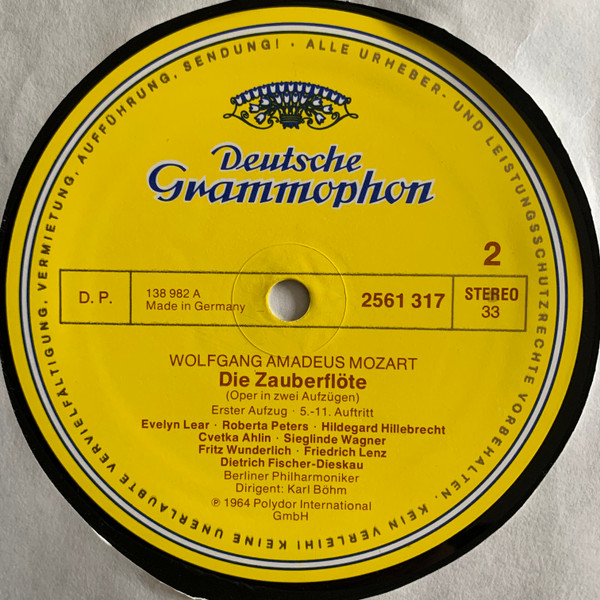 Cover zu Wolfgang Amadeus Mozart - Evelyn Lear, Lisa Otto, Roberta Peters, Franz Crass, Dietrich Fischer-Dieskau, Hans Hotter, Fritz Wunderlich, Berliner Philharmoniker, Karl Böhm - Die Zauberflöte