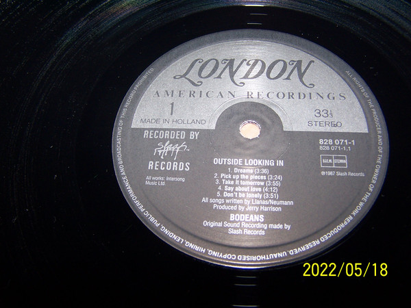 Cover zu BoDeans - Outside Looking In | 1987 | Vinyl, LP, Album, Stereo | Rock, Pop | Europe