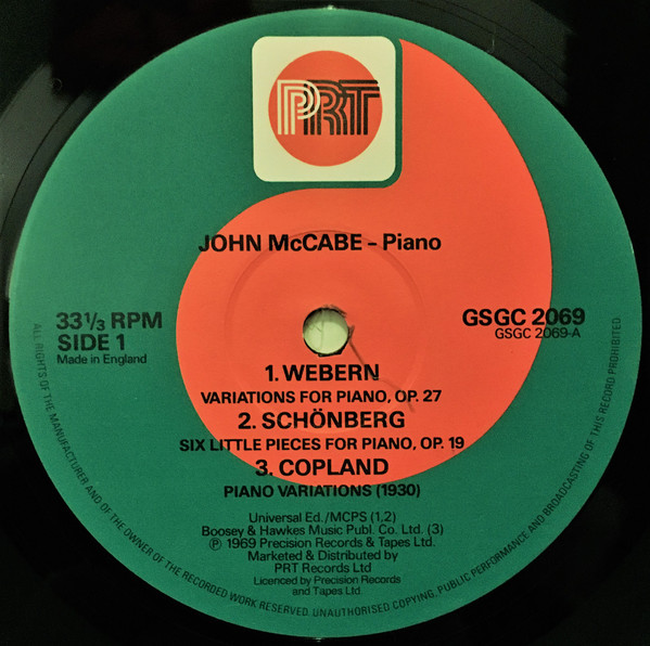 Cover zu John McCabe (2) - Twentieth Century Piano Music | Vinyl, LP, Stereo, Reissue | Classical | UK