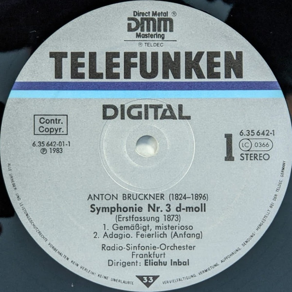 Cover zu Anton Bruckner, Radio-Sinfonie-Orchester Frankfurt, Eliahu Inbal - Symphonies Nos. 3, 4 & 8 | 1983 | Vinyl | Classical | Germany