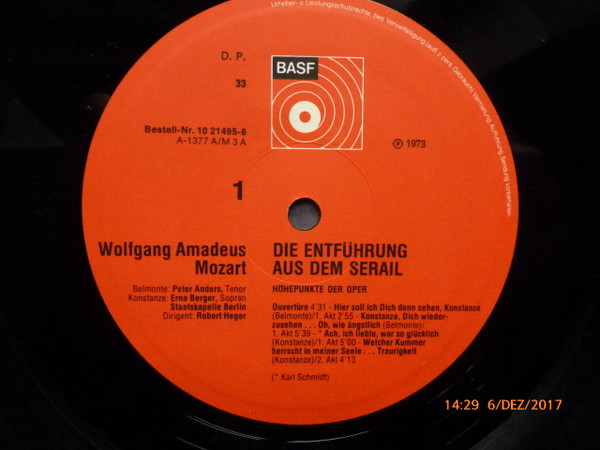 Cover zu Wolfgang Amadeus Mozart - Die Entführung Aus Dem Serail | 1973 | Vinyl, LP, Mono | Classical | Germany
