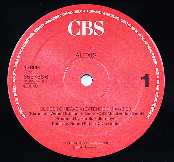 Cover zu Alexis - Close To Heaven | Vinyl, 12
