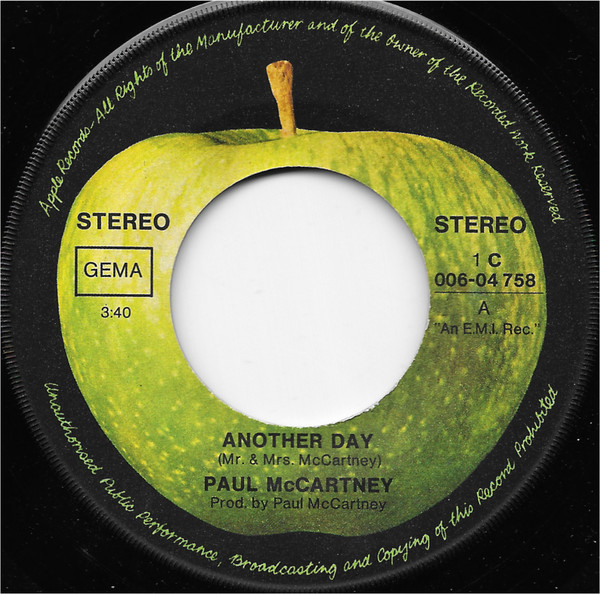 Cover zu Paul McCartney - Another Day / Oh Woman Oh Why | 1971 | Vinyl, 7