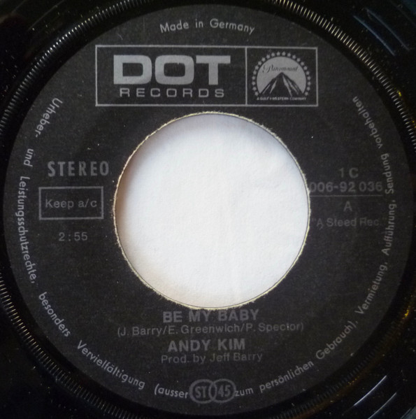 Cover zu Andy Kim - Be My Baby | 1970 | Vinyl, 45 RPM, 7