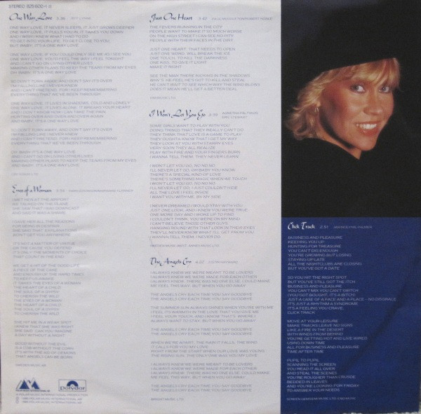 Cover zu Agnetha Fältskog - Eyes Of A Woman | 1985 | Vinyl, LP, Album | Electronic, Rock, Pop | Germany