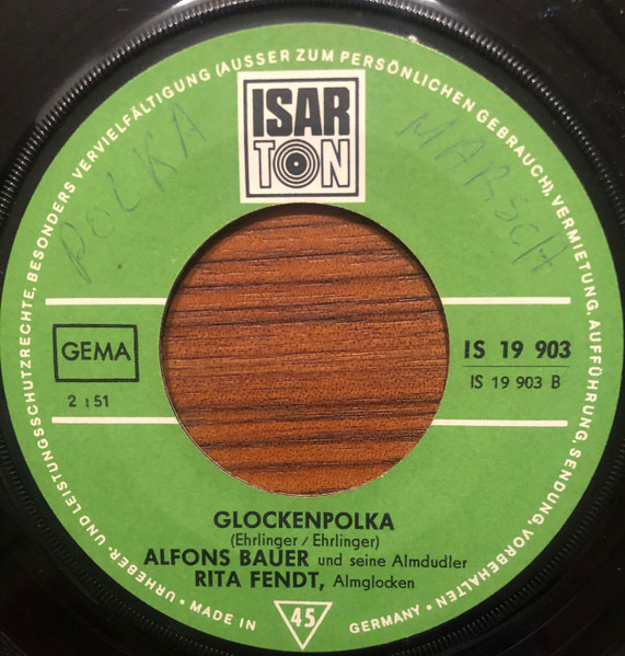 Cover zu Alfons Bauer Und Seine Almdudler, Rita Fendt - Kuckuckswalzer | Vinyl, 45 RPM, 7