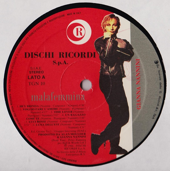 Cover zu Gianna Nannini - Malafemmina | Vinyl, LP, Album, Stereo | Rock, Pop | Italy