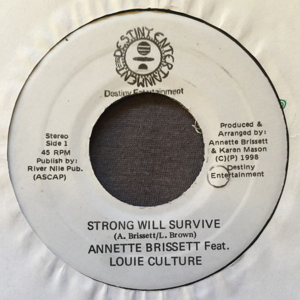 Cover zu Annette Brissett Feat, Louie Culture - Strong Will Survive | 1998 | Vinyl | Reggae | Jamaica Schallplatten Ankauf