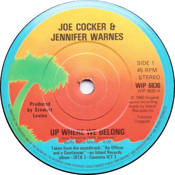 Cover zu Joe Cocker, Jennifer Warnes - Up Where We Belong | 1982 | Vinyl, 45 RPM, 7