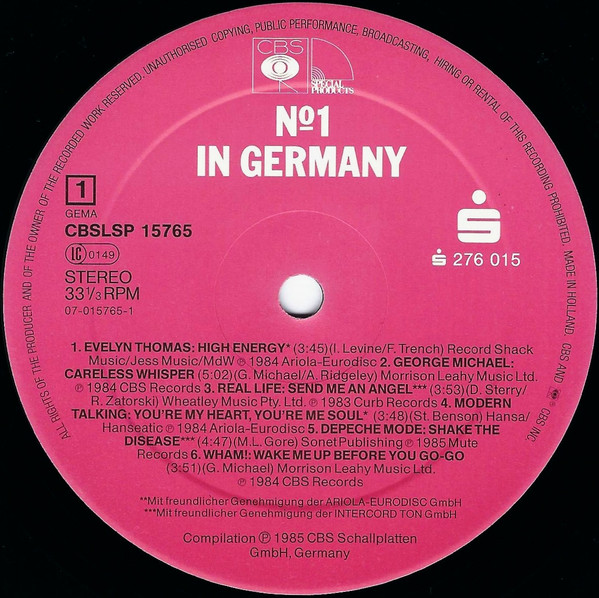 Cover zu Various - № 1 In Germany | 1985 | Vinyl, LP, Compilation | Electronic, Rock, Pop | Germany