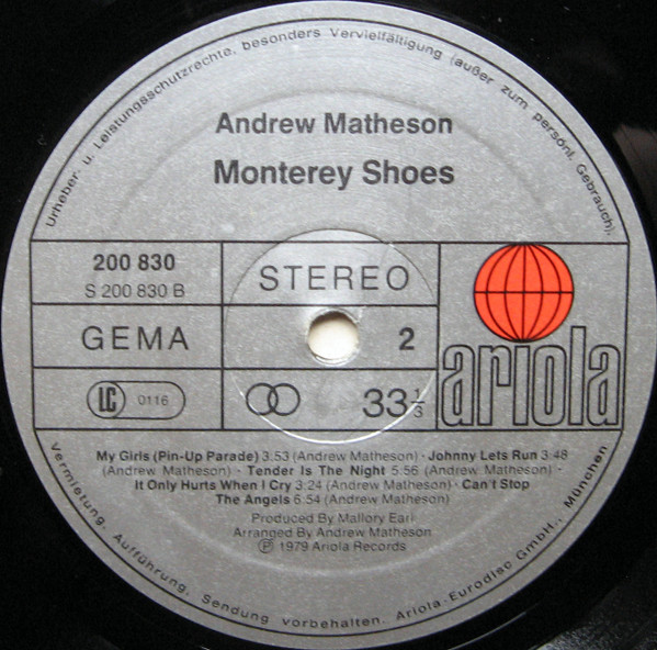 Cover zu Andrew Matheson - Monterey Shoes | 1979 | Vinyl, LP, Album | Rock | Germany