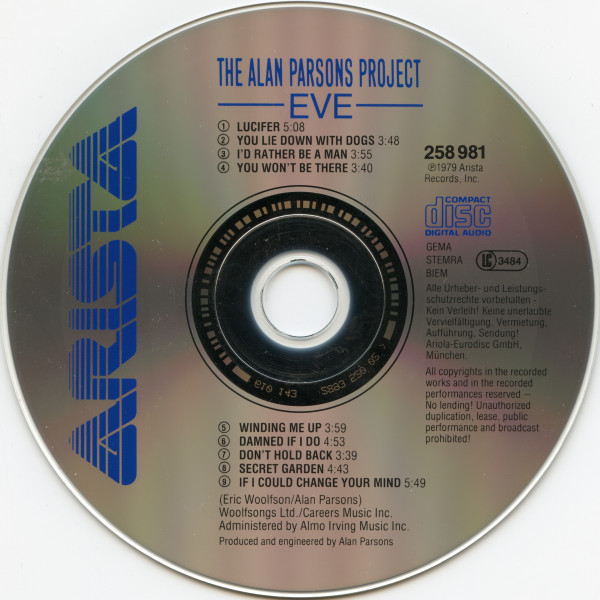 Cover zu The Alan Parsons Project - Eve | CD, Album, Reissue | Rock | Europe