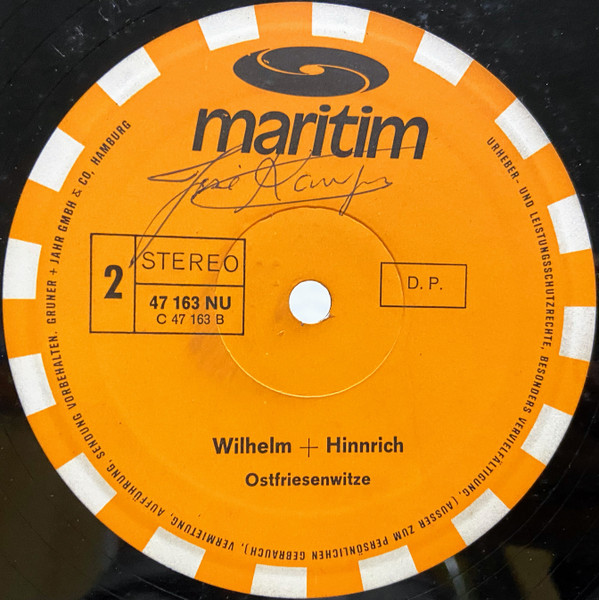 Cover zu Wilhelm + Hinnrich - Ostfriesenwitze | Vinyl, LP, Album, Stereo | Non-Music | Germany