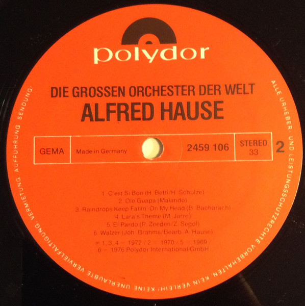 Cover zu Alfred Hause - Die Großen Orchester Der Welt | Vinyl, LP, Compilation | Jazz, Classical | Germany