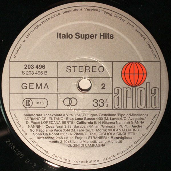 Cover zu Various - Italo Super Hits | 1981 | Vinyl, LP, Compilation | Electronic, Rock, Pop | Germany
