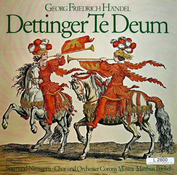 Bild Georg Friedrich Händel, Siegmund Nimsgern, Chor Und Orchester Corona Musica, Trompeten-Ensemble Wolfgang Basch, Matthias Büchel – Dettinger Te Deum | 1978 | Vinyl | Classical | Germany Schallplatten Ankauf