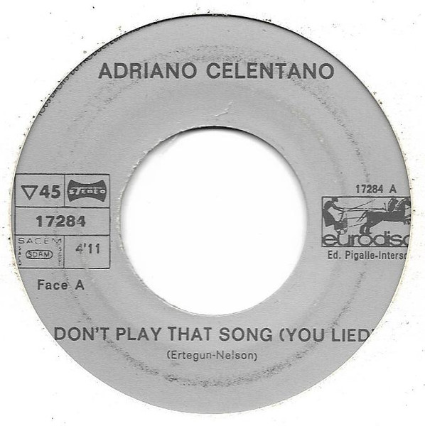 Cover zu Adriano Celentano - Mondo In Mi 7 / Don't Play That Song | 1977 | Vinyl, 45 RPM, 7