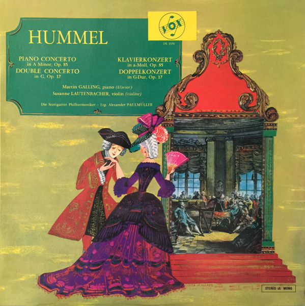 Bild Johann Nepomuk Hummel, Martin Galling – Susanne Lautenbacher – Piano Concerto In A Minor, Op.85 = Klavierkonzert in a-Moll, Op. 85 / Double Concerto In G Major Op.17 – Klavierkonzert In A-Mo Schallplatten Ankauf