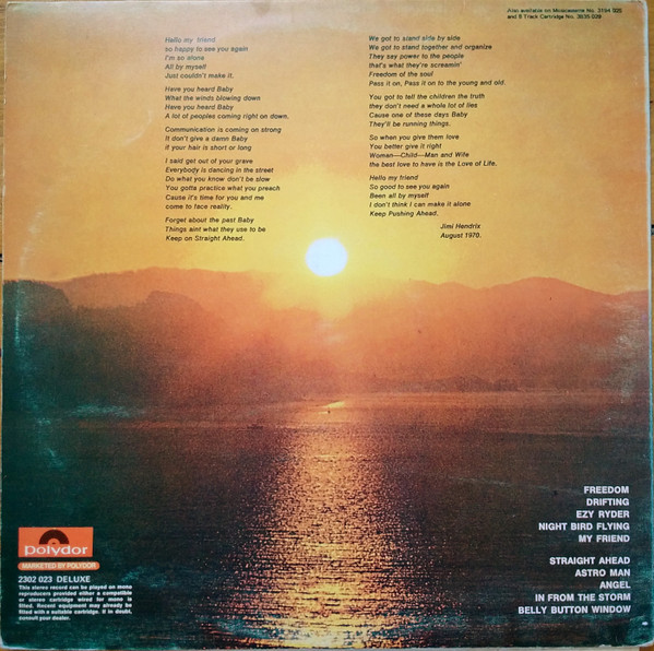 Cover zu Jimi Hendrix - The Cry Of Love | Vinyl, LP, Album, Reissue | Rock | UK