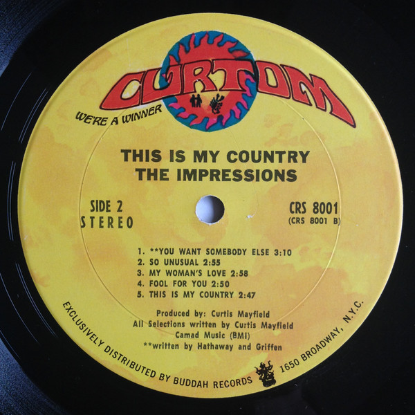 Cover zu The Impressions - This Is My Country | 1968 | Vinyl, LP, Album, Stereo | Funk / Soul | US
