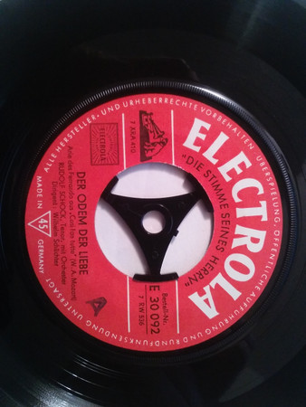 Cover zu Wolfgang Amadeus Mozart, Rudolf Schock - Dies Bildnis Ist Bezaubernd Schön / Der Odem Der Liebe | Vinyl, 45 RPM, 7
