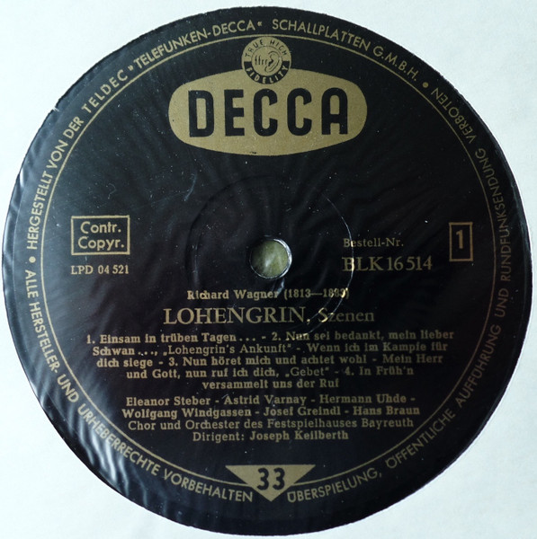 Cover zu Richard Wagner, Chor der Bayreuther Festspiele Und Orchester der Bayreuther Festspiele, Joseph Keilberth, Wolfgang Windgassen, Eleanor Steber, Astrid Varnay, Josef Greindl - Szenen Aus Lohen