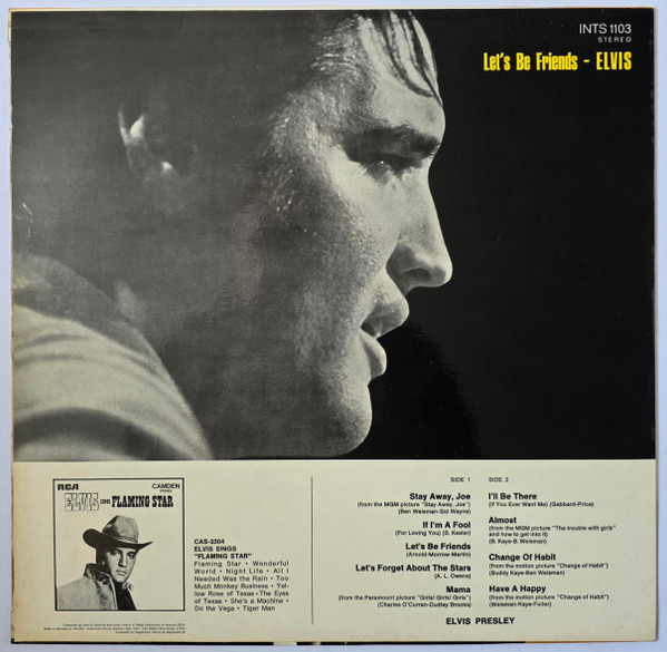 Cover zu Elvis Presley - Let's Be Friends | 1970 | Vinyl, LP, Album, Stereo | Rock | Germany