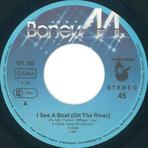 Cover zu Boney M. - I See A Boat On The River / My Friend Jack | 1980 | Vinyl, Stereo, 45 RPM, 7