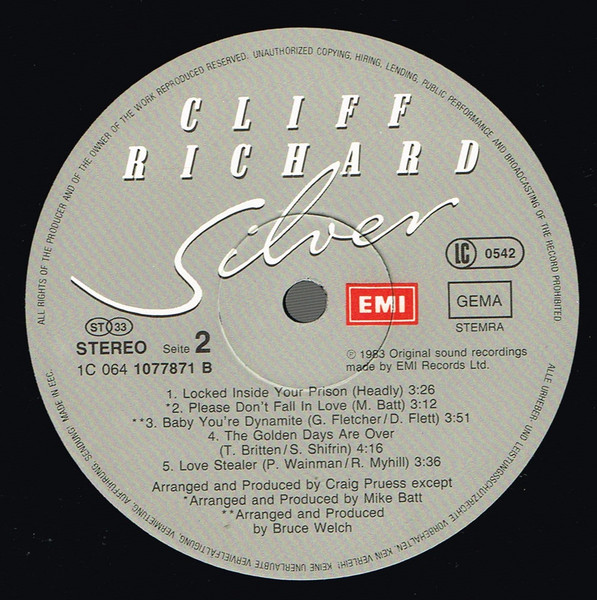Cover zu Cliff Richard - Silver | 1983 | Vinyl, LP, Album, Stereo | Pop | Europe