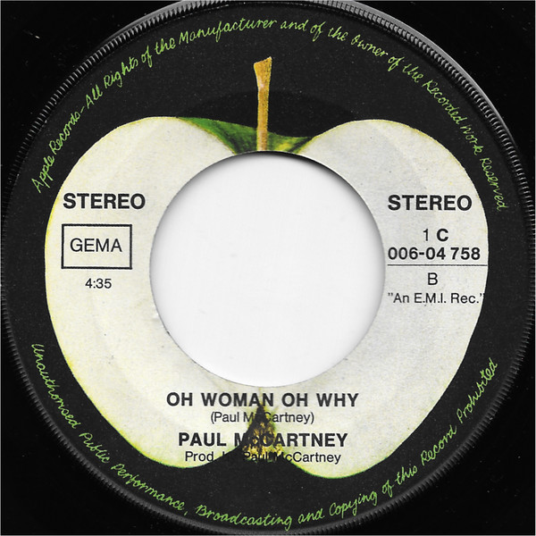 Cover zu Paul McCartney - Another Day / Oh Woman Oh Why | 1971 | Vinyl, 7