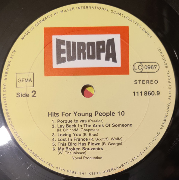 Cover zu The Hiltonaires - Hits For Young People 10 | 1977 | Vinyl, LP | Rock, Pop | Germany