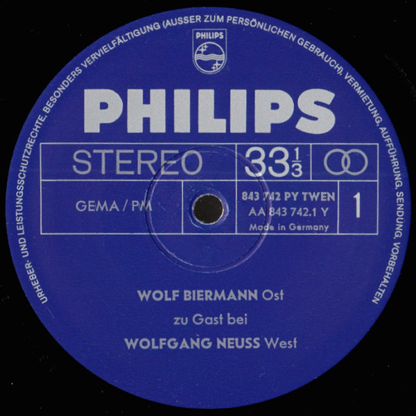 Cover zu Wolf Biermann - Wolfgang Neuss - Wolf Biermann (Ost) Zu Gast Bei Wolfgang Neuss (West) | 1967 | Vinyl, LP, Stereo, Reissue | Non-Music, Folk, World, & Country, Stage & Screen | Germany