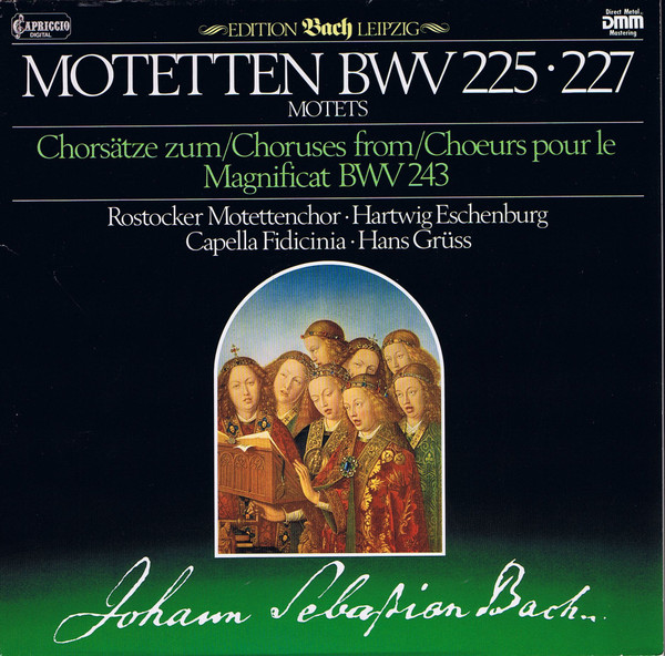 Bild Johann Sebastian Bach, Rostocker Motettenchor, Hartwig Eschenburg, Capella Fidicinia, Hans Grüß – Motetten BWV 225 • 227 / Chorsätze Zum Magnificat BWV 243 | 1984 | Classical Schallplatten Ankauf