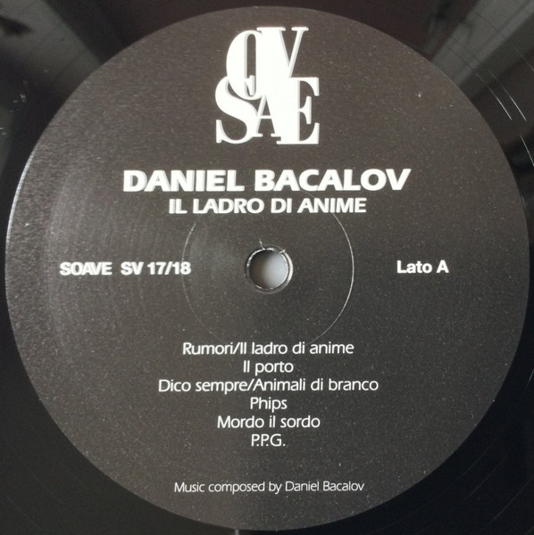 Cover zu Daniel Bacalov - 1984/5 Il Ladro Di Anime - Diario Segreto Contraffatto | 2018 | Vinyl, LP, Reissue, All Media, Limited Edition, Compilation | Electronic, Classical, Stage & Screen | Italy