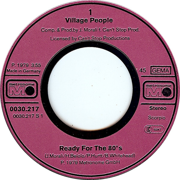 Cover zu Village People - Ready For The 80's | 1979 | Vinyl, 45 RPM, 7