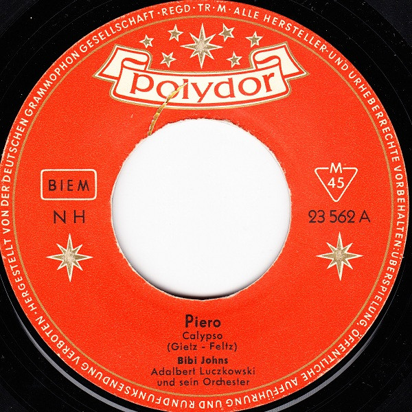Bild Bibi Johns – Piero | 1957 | Vinyl, 45 RPM, 7″, Single, Mono | Rock, Pop, Stage & Screen | Germany Schallplatten Ankauf