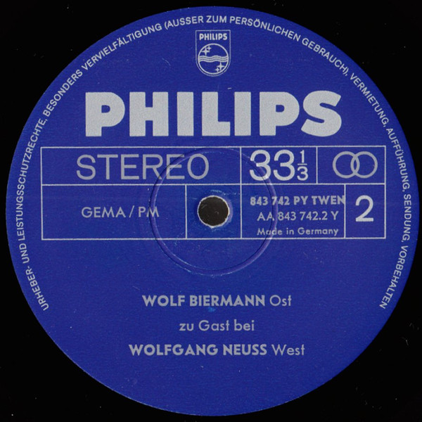 Cover zu Wolf Biermann - Wolfgang Neuss - Wolf Biermann (Ost) Zu Gast Bei Wolfgang Neuss (West) | 1967 | Vinyl, LP, Stereo, Reissue | Non-Music, Folk, World, & Country, Stage & Screen | Germany