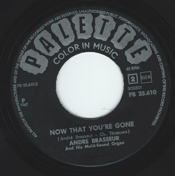 Cover zu André Brasseur - Waiting For You / Now That You're Gone | 1967 | Vinyl, 45 RPM, 7
