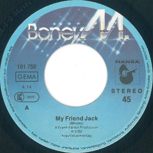 Cover zu Boney M. - I See A Boat On The River / My Friend Jack | 1980 | Vinyl, Stereo, 45 RPM, 7