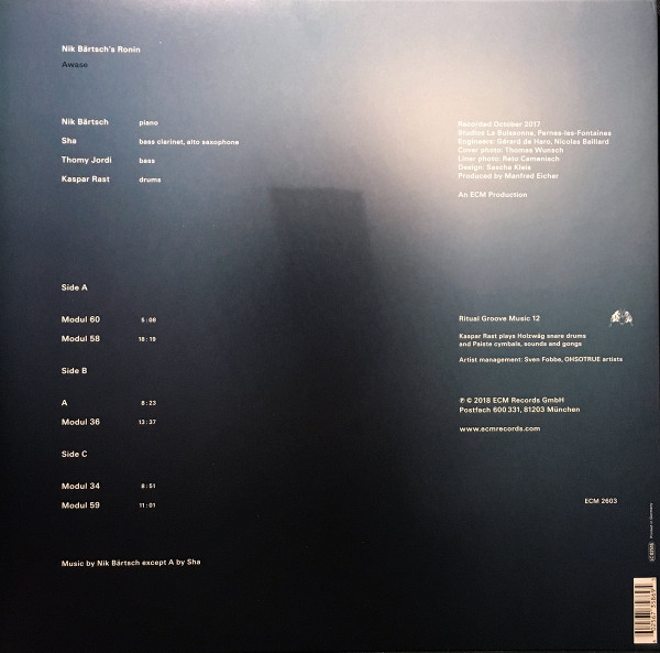 Cover zu Nik Bärtsch's Ronin - Awase | 2018 | Vinyl, LP, Album, Single Sided | Jazz | Germany