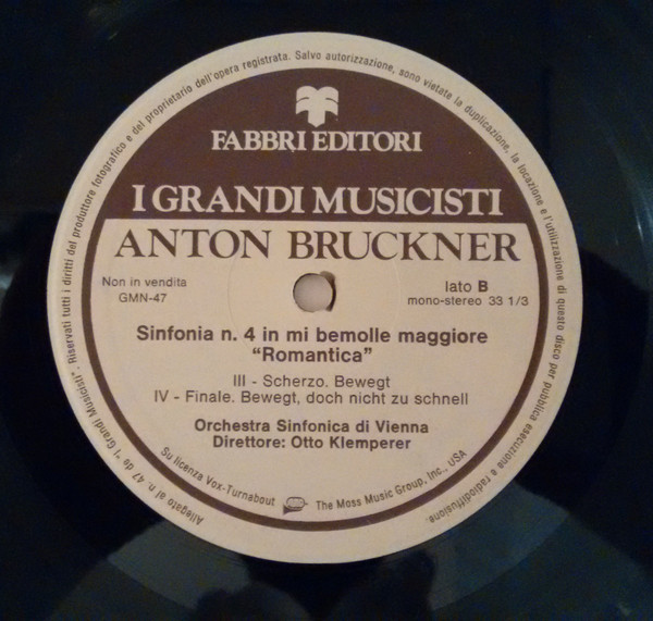 Cover zu Anton Bruckner, Wiener Symphoniker, Otto Klemperer - Sinfonia N. 4