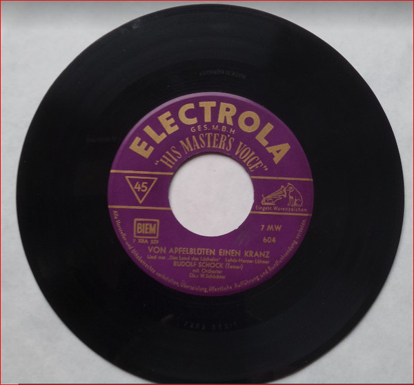 Bild Rudolf Schock – Von Apfelblüten Einen Kranz / O, Mädchen, Mein Mädchen | Vinyl, 45 RPM, 7″, Single | Classical | Germany Schallplatten Ankauf