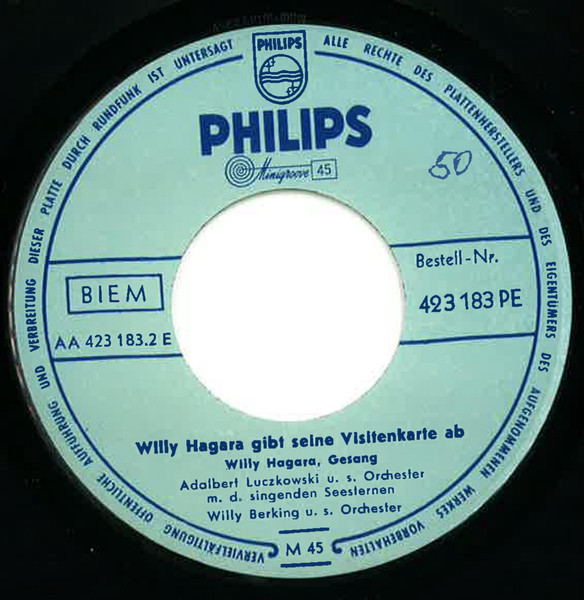 Cover zu Willy Hagara - ... Gibt Seine Visitenkarte Ab | Vinyl, 45 RPM, 7