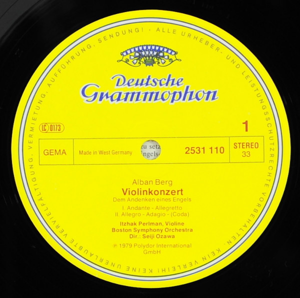 Cover zu Alban Berg · Igor Stravinsky - Itzhak Perlman · Boston Symphony Orchestra · Seiji Ozawa - Violinkonzerte = Violin Concertos | 1980 | Vinyl, LP, Stereo | Classical | Europe