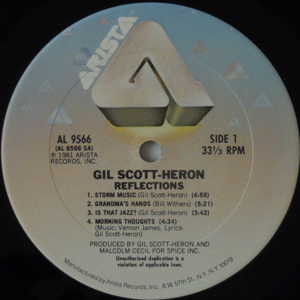 Cover zu Gil Scott-Heron - Reflections | 1981 | Vinyl, LP, Album | Jazz, Funk / Soul | US